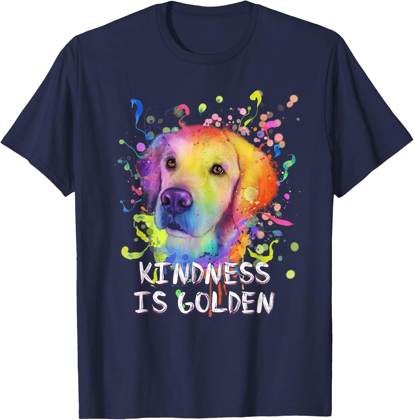 Kindness Is Golden Rescue Dog Golden Retriever Adopt Women T-Shirt - T-Shirt | Navy