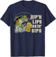 Rip'n Lips Talking Sips Funny Fishing - Men's Black Short Sleeve - Small - Fishing T-Shirt - T-Shirt | Navy
