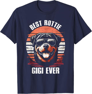 Best Rottie Gigi Ever Rottweiler Dog Grandma Vintage T-Shirt - T-Shirt | Navy