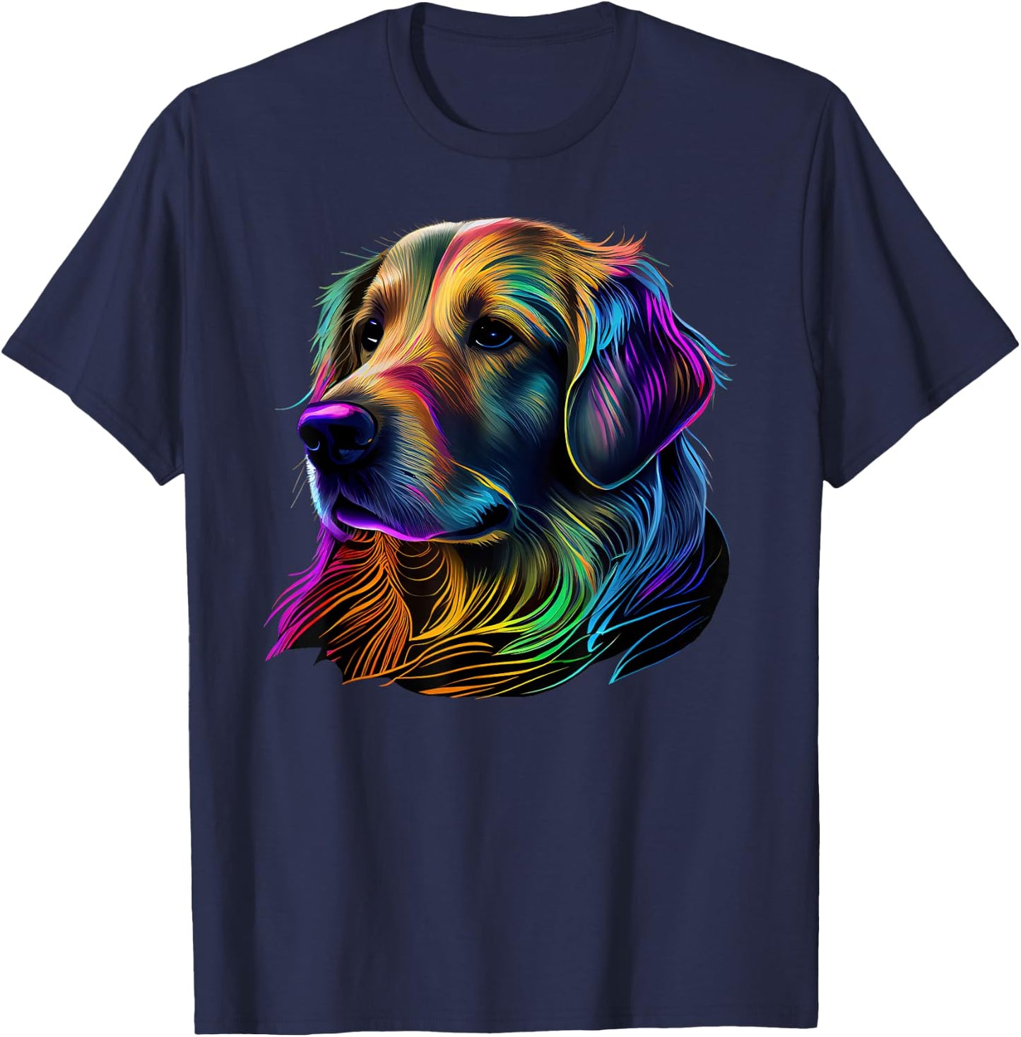 Golden Retriever Pop Art Golden Retriever Lovers T-Shirt - T-Shirt | Navy