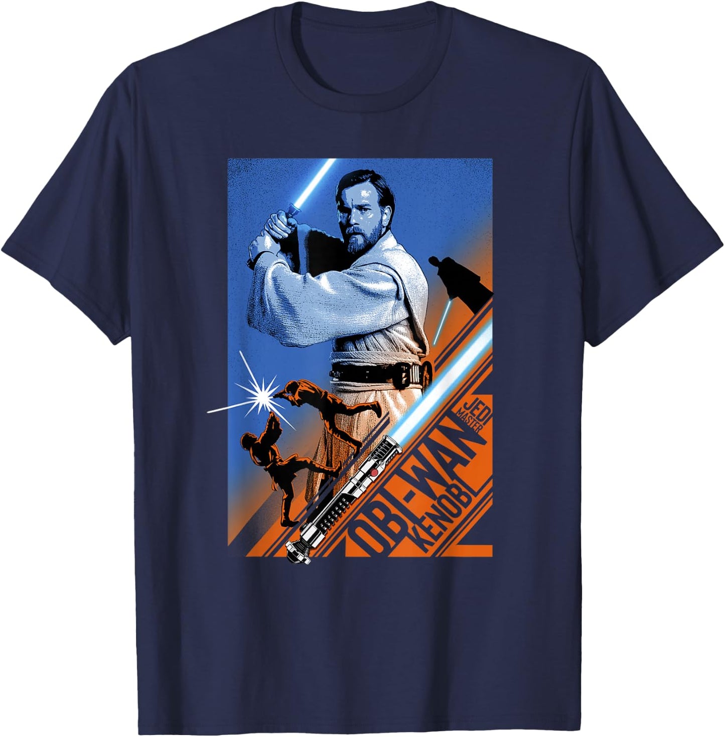 Star Wars Revenge Of The Sith Obi-Wan Kenobi Saber Split T-Shirt - T-Shirt | Navy