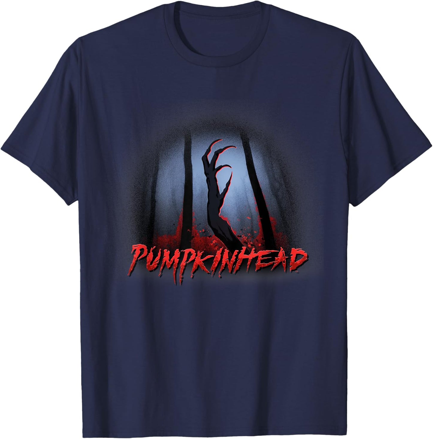 Pumpkinhead Logo with Hand Silohuette T-Shirt - T-Shirt | Navy