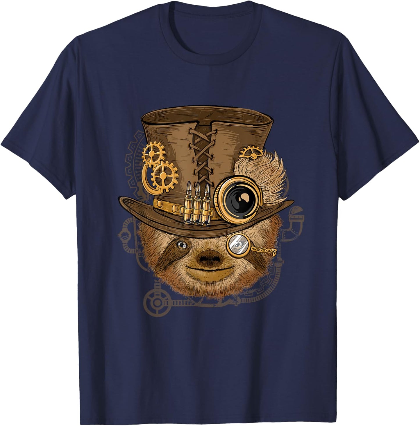 Steampunk Sloth - Zookeeper Zoo Animal Nature Forest Lover T-Shirt - T-Shirt | Navy