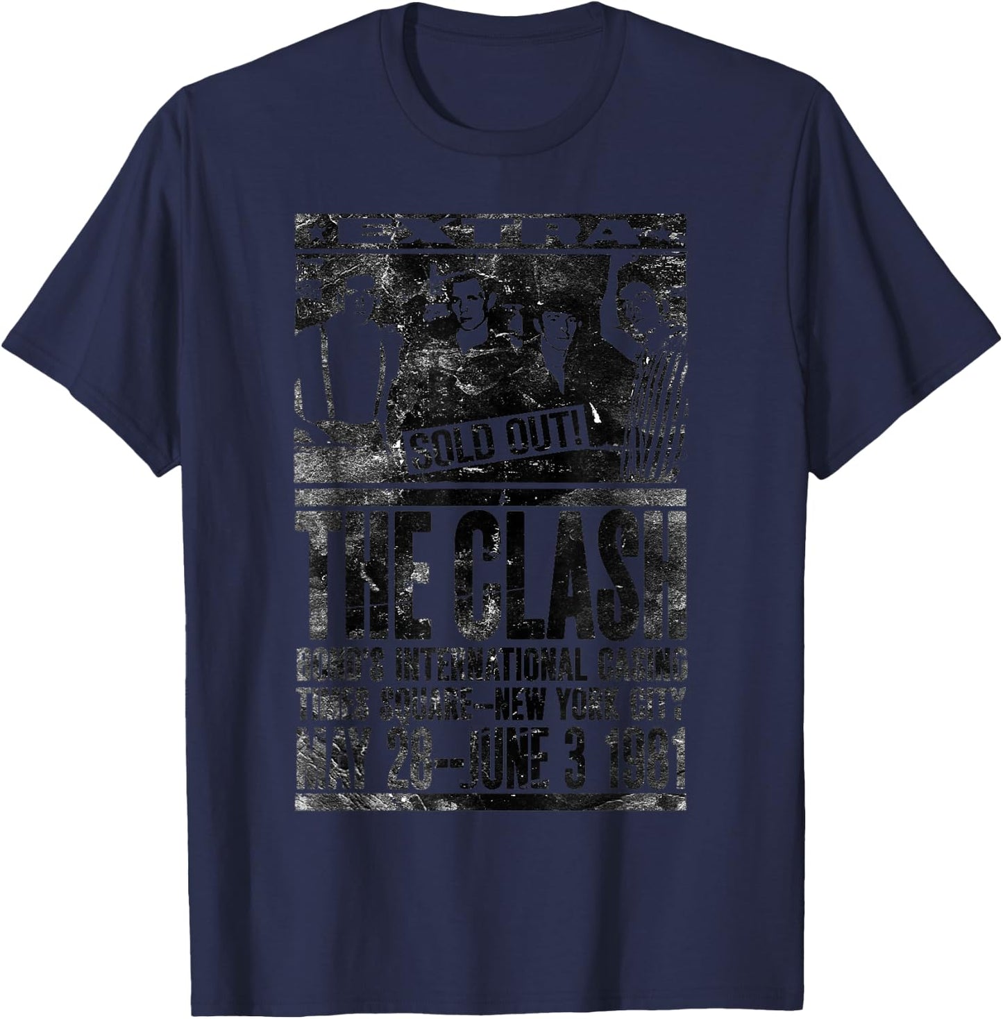 The Clash - Bonds Flyer Poster T-Shirt - T-Shirt | Navy