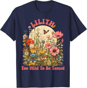 LILITH Name Cute Retro Girls Wildflower LILITH Name T-Shirt - T-Shirt | Navy