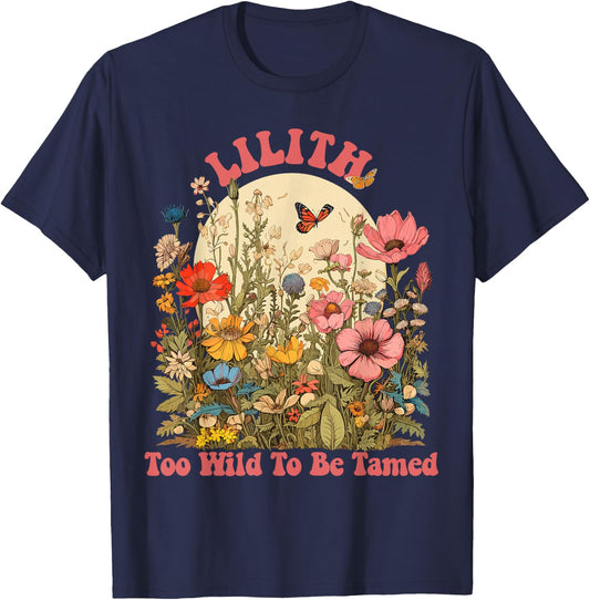 LILITH Name Cute Retro Girls Wildflower LILITH Name T-Shirt - T-Shirt | Navy