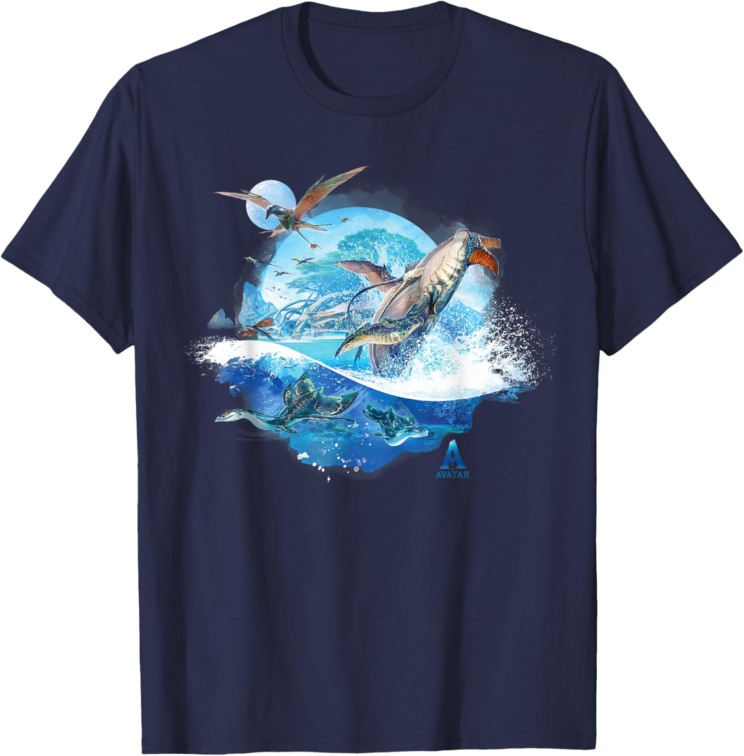 Avatar: The Way of Water Creatures of Sea and Sky T-Shirt - T-Shirt | Navy