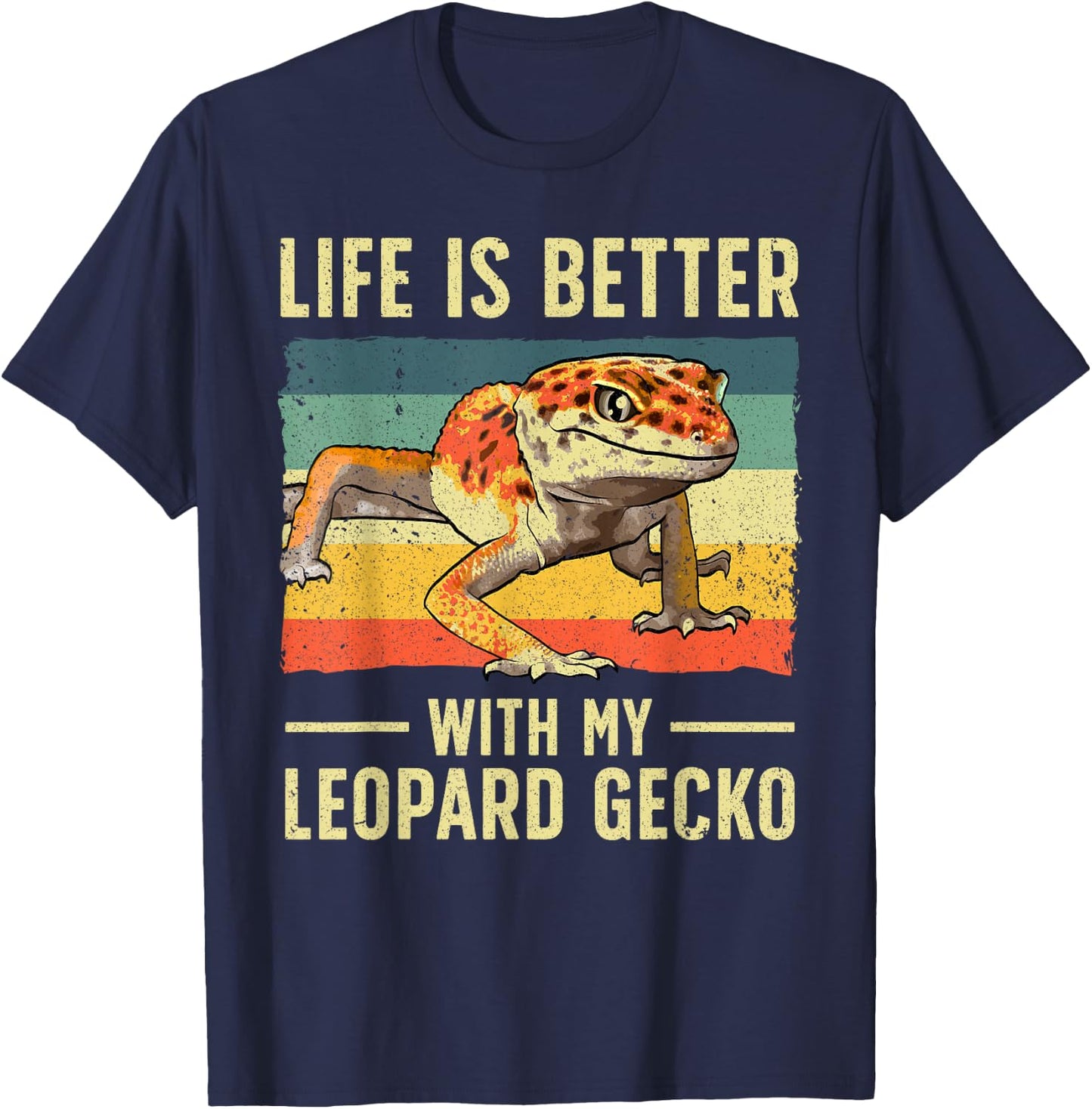 Cool Leopard Gecko Women Kids Leopard Gecko Lover T-Shirt - T-Shirt | Navy