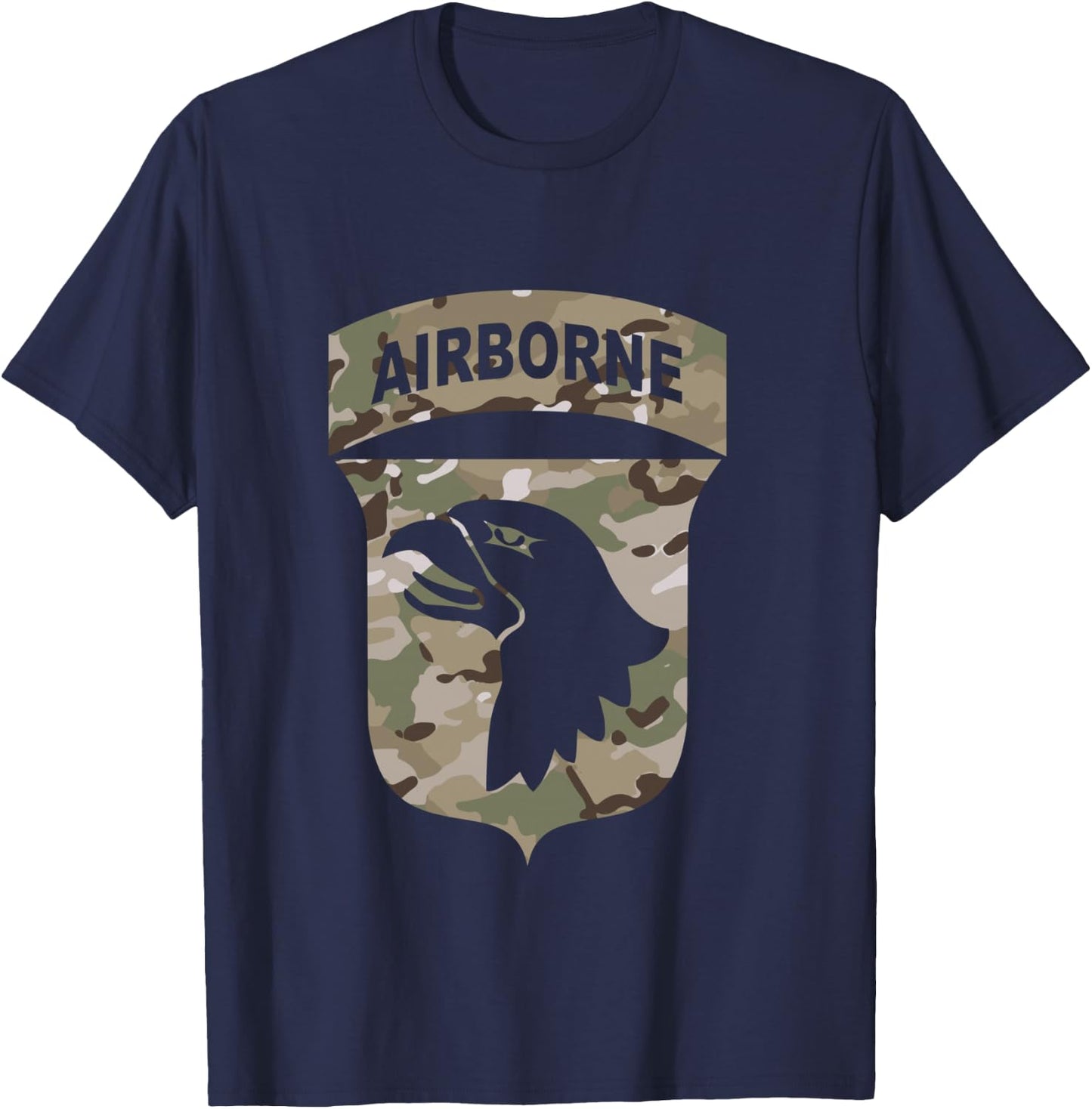 Camo 101st Airborne Division - OCP ACU Multicam Camouflage T-Shirt - T-Shirt | Navy