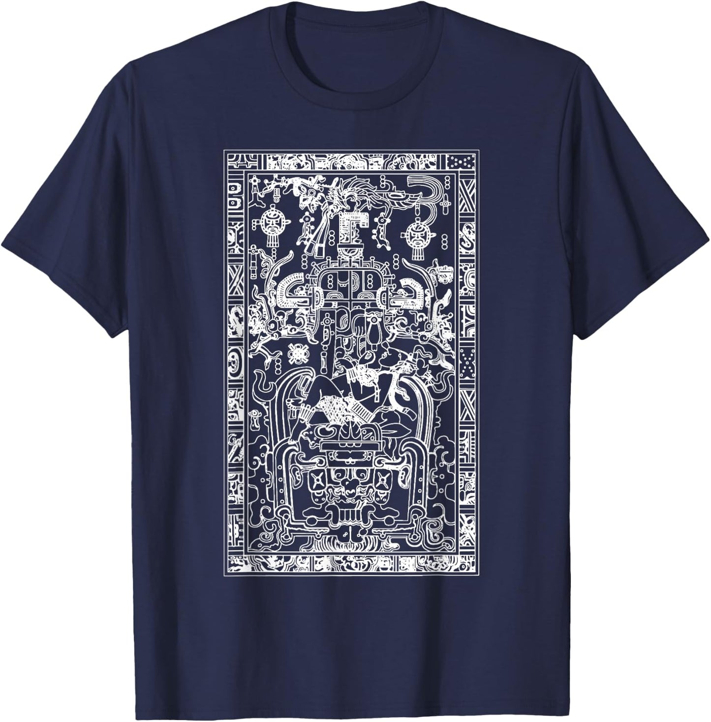 Palenque King Pakal Ancient Mayan Astronaut Time Traveler T-Shirt - T-Shirt | Navy