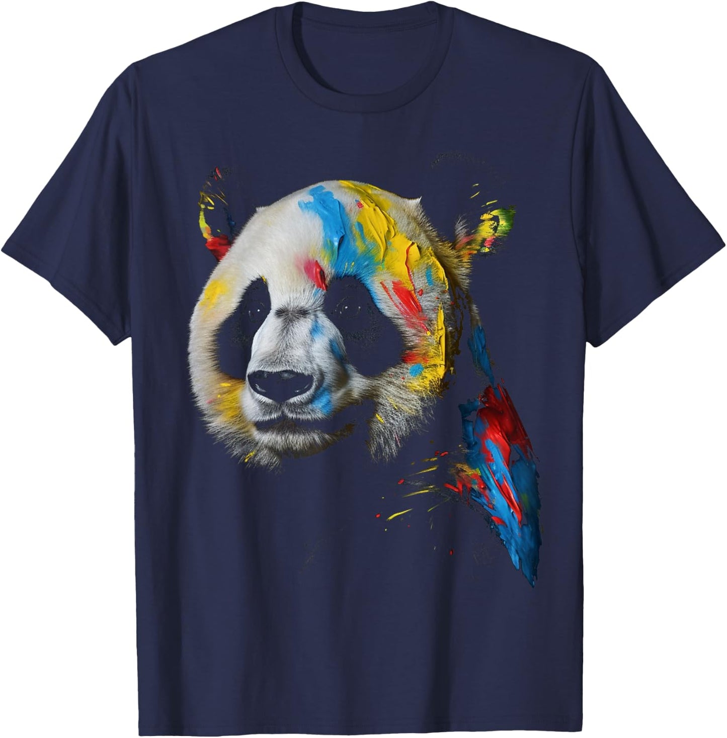Large Panda Colourful Animal Panda Bear Zoo Art Panda T-Shirt - T-Shirt | Navy