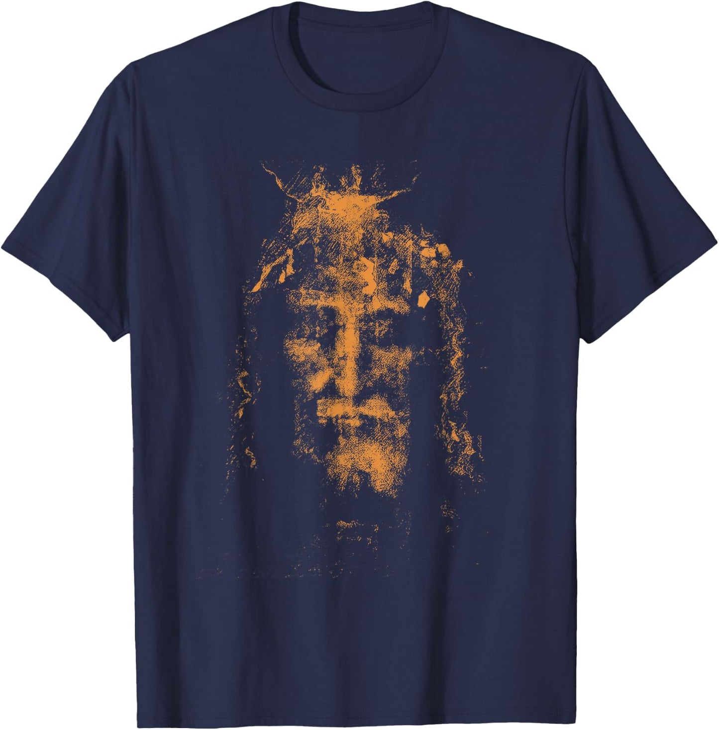 Vintage The Shroud Of Turin Holy Face Of Jesus T-Shirt - T-Shirt | Navy