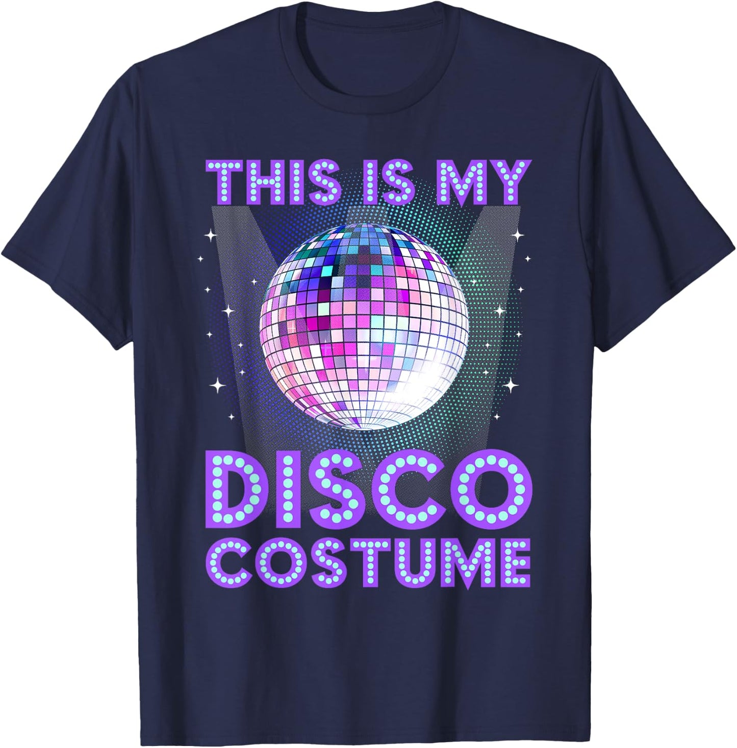 80s Disco Art Women 70s Ball Costume Disco Dance T-Shirt - T-Shirt | Navy