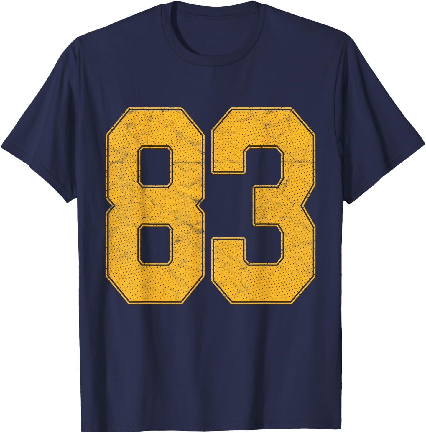 Number 83 Numbered Uniform Sports Team Jersey 83rd Birthday T-Shirt - T-Shirt | Navy