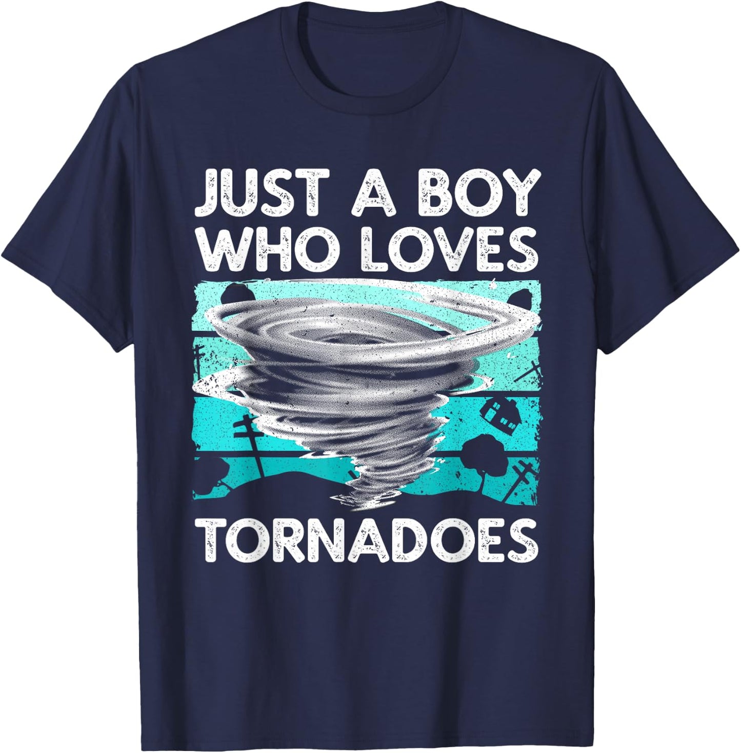 Funny Tornado Art Boys Weather Storm Tornado Chaser T-Shirt - T-Shirt | Navy