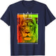 Trendy King Lion Neon Crown Poster T-Shirt - T-Shirt | Navy