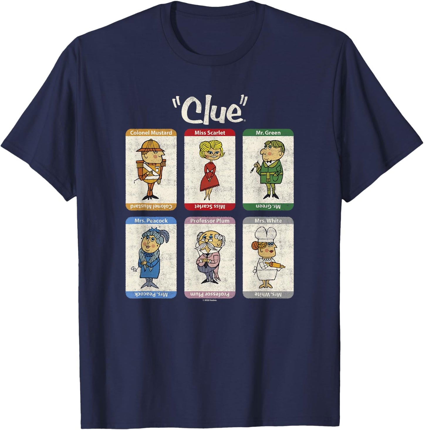 Clue Retro Character Box Up T-Shirt - T-Shirt | Navy