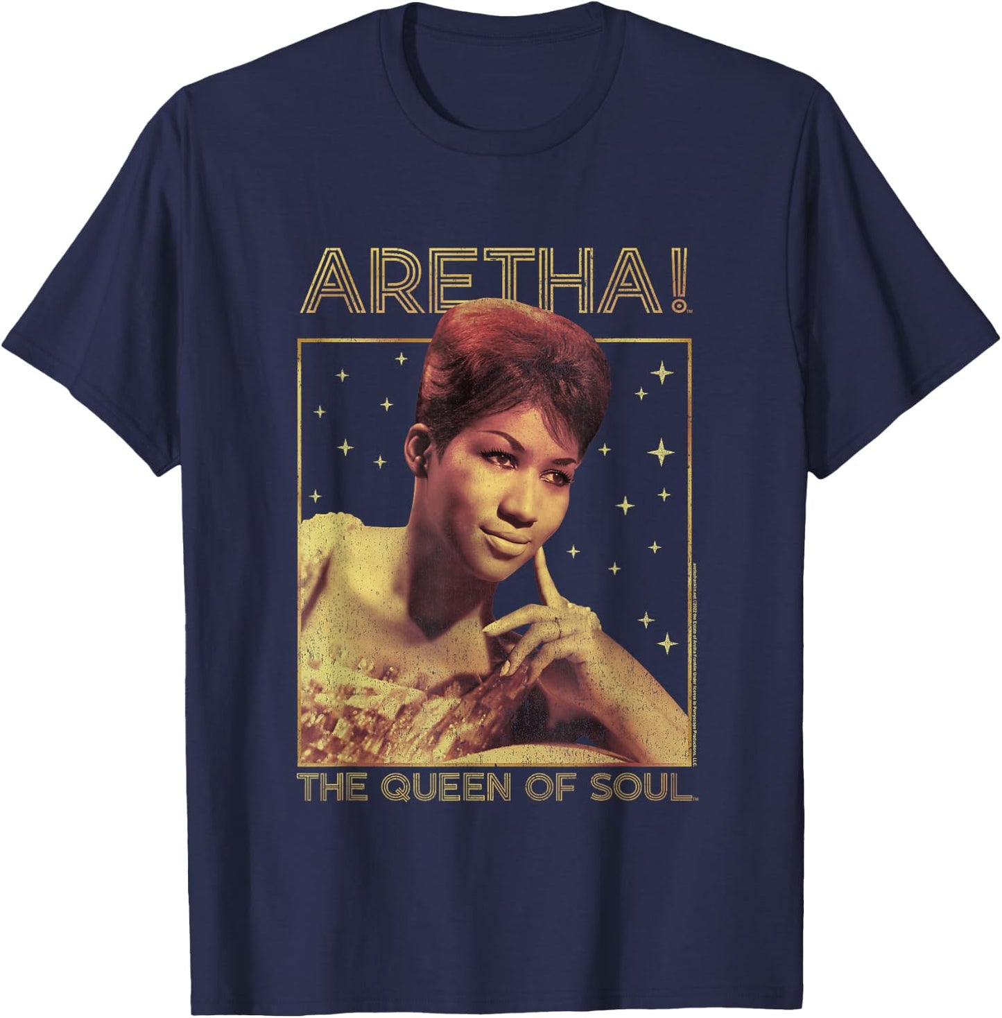 Aretha Franklin Portrait of a Queen T-Shirt - T-Shirt | Navy