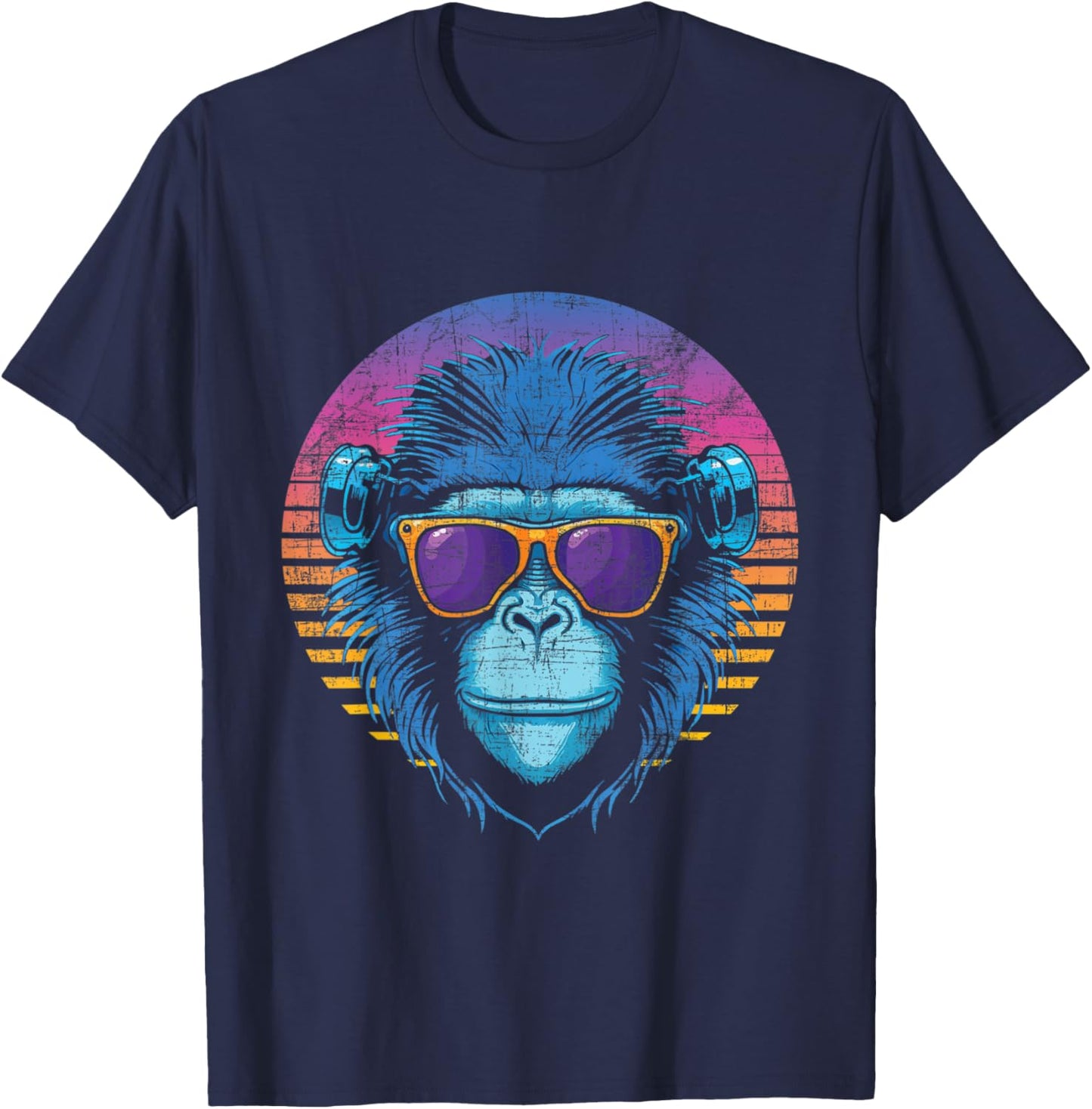 Cool Hipster Monkey - Primate Jungle Safari Zoo Animal Lover T-Shirt - T-Shirt | Navy