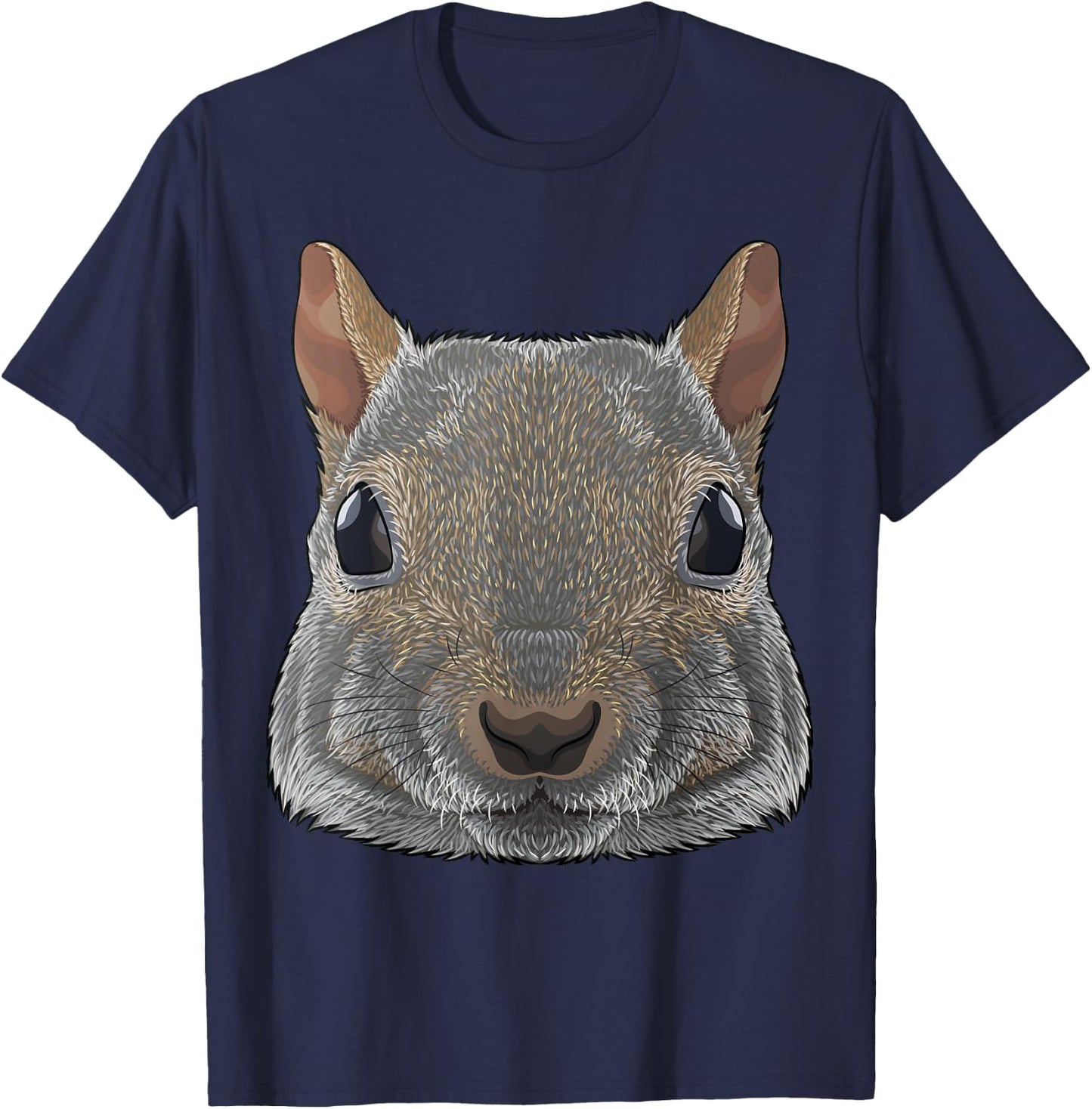 Squirrel Face American Grey Squirrel Animal T-Shirt - T-Shirt | Navy