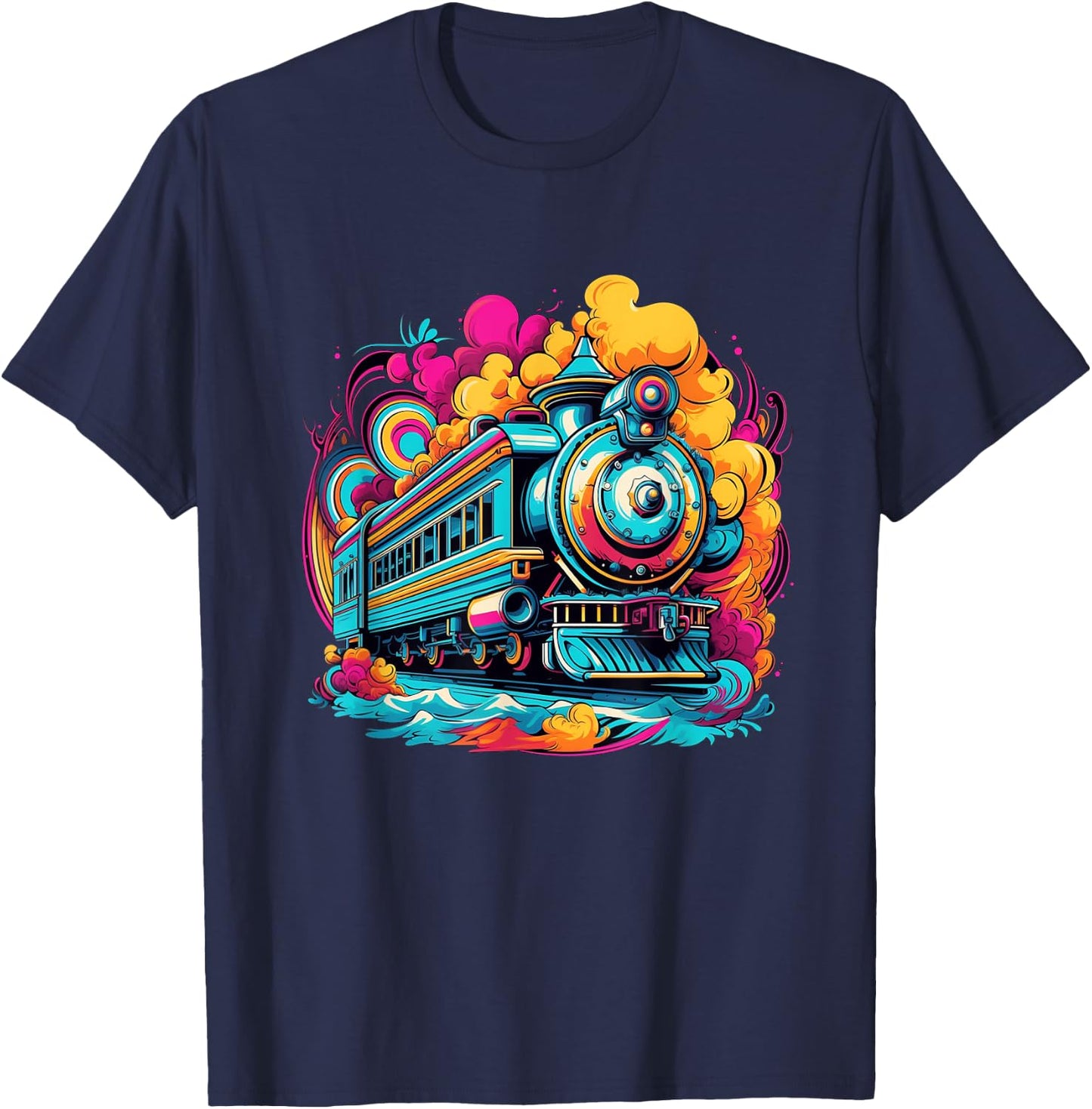 Train Locomotive & Model Railroad Trains T-Shirt - T-Shirt | Navy