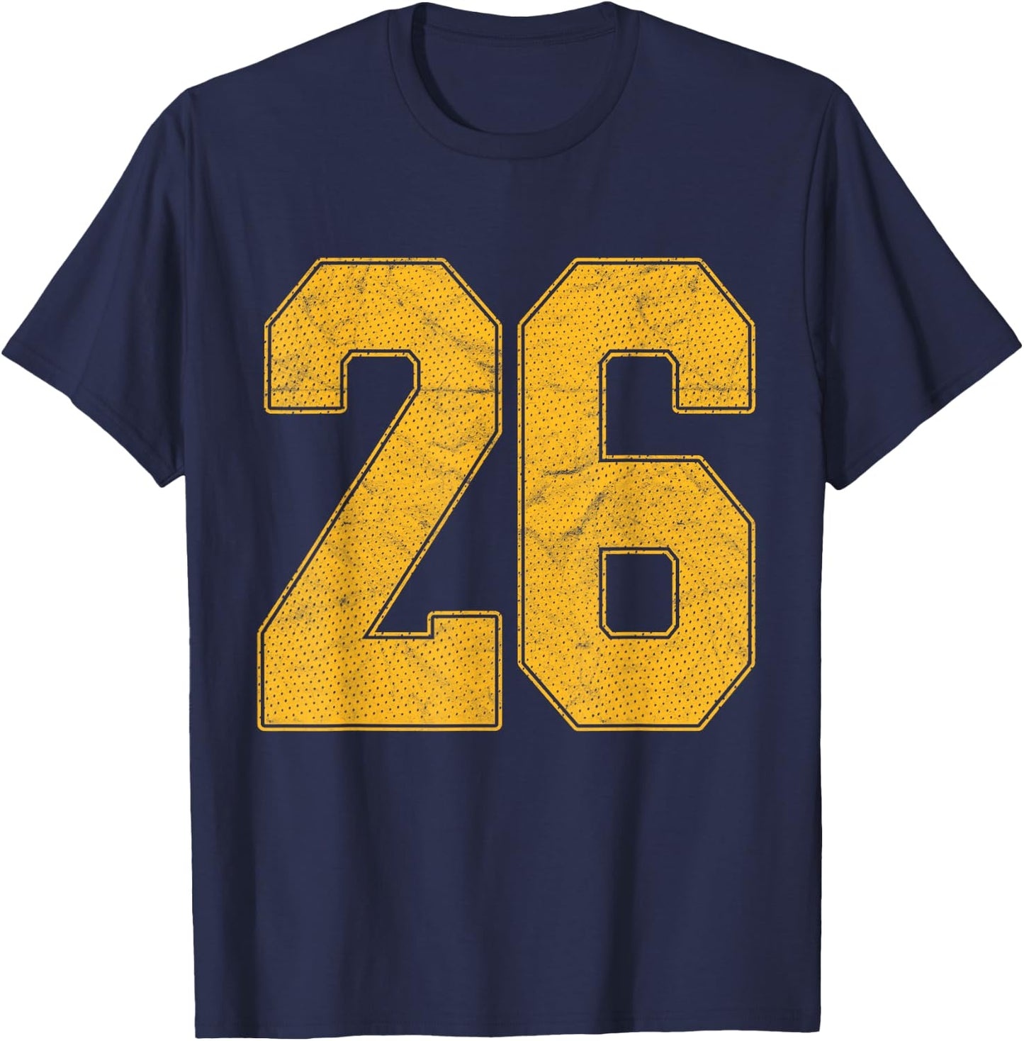 Number 26 Numbered Uniform Sports Team Jersey 26th Birthday T-Shirt - T-Shirt | Navy