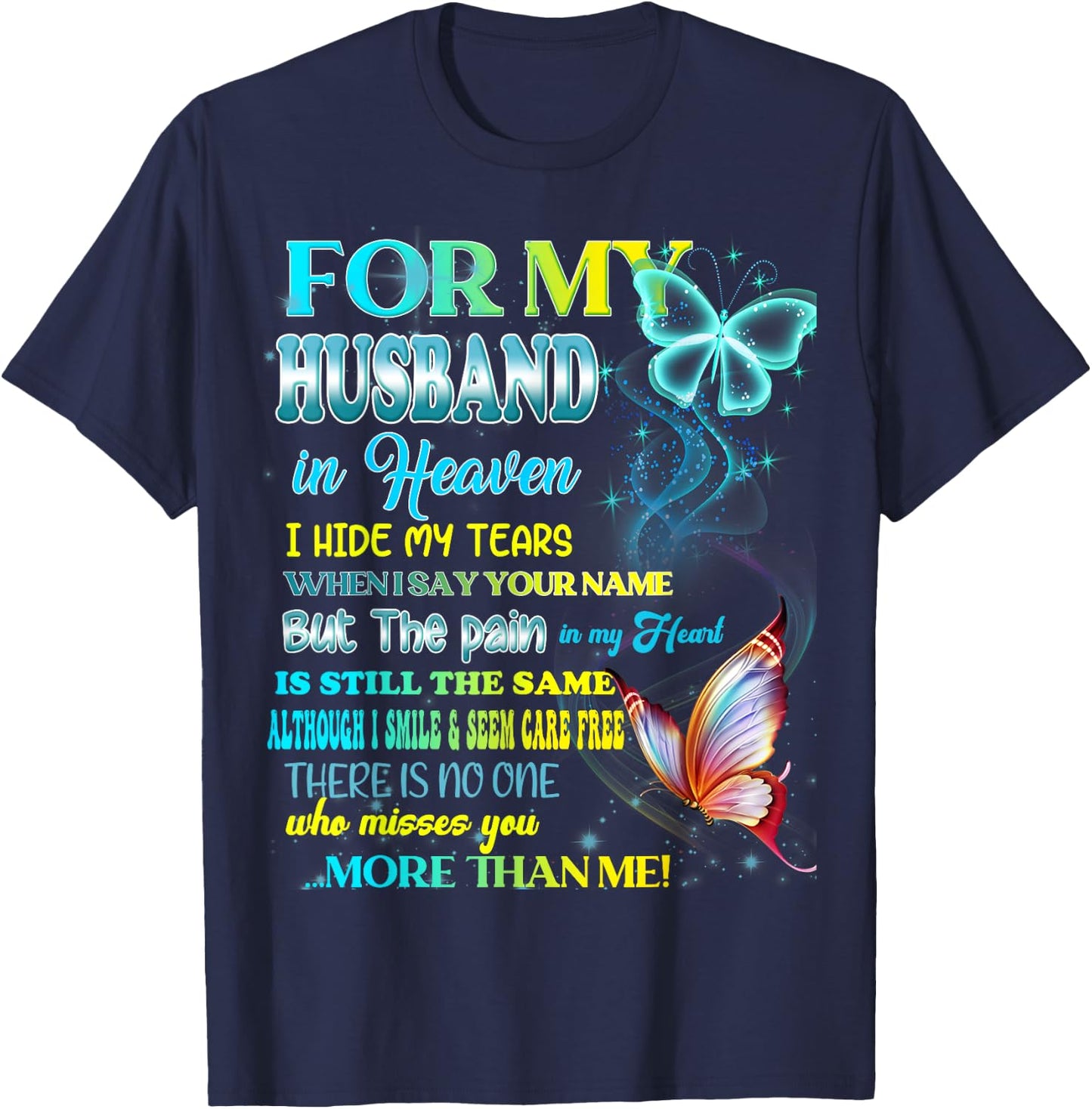 I'm Not A Widow I'm A Wife To A Husband With Wings Memories T-Shirt - T-Shirt | Navy