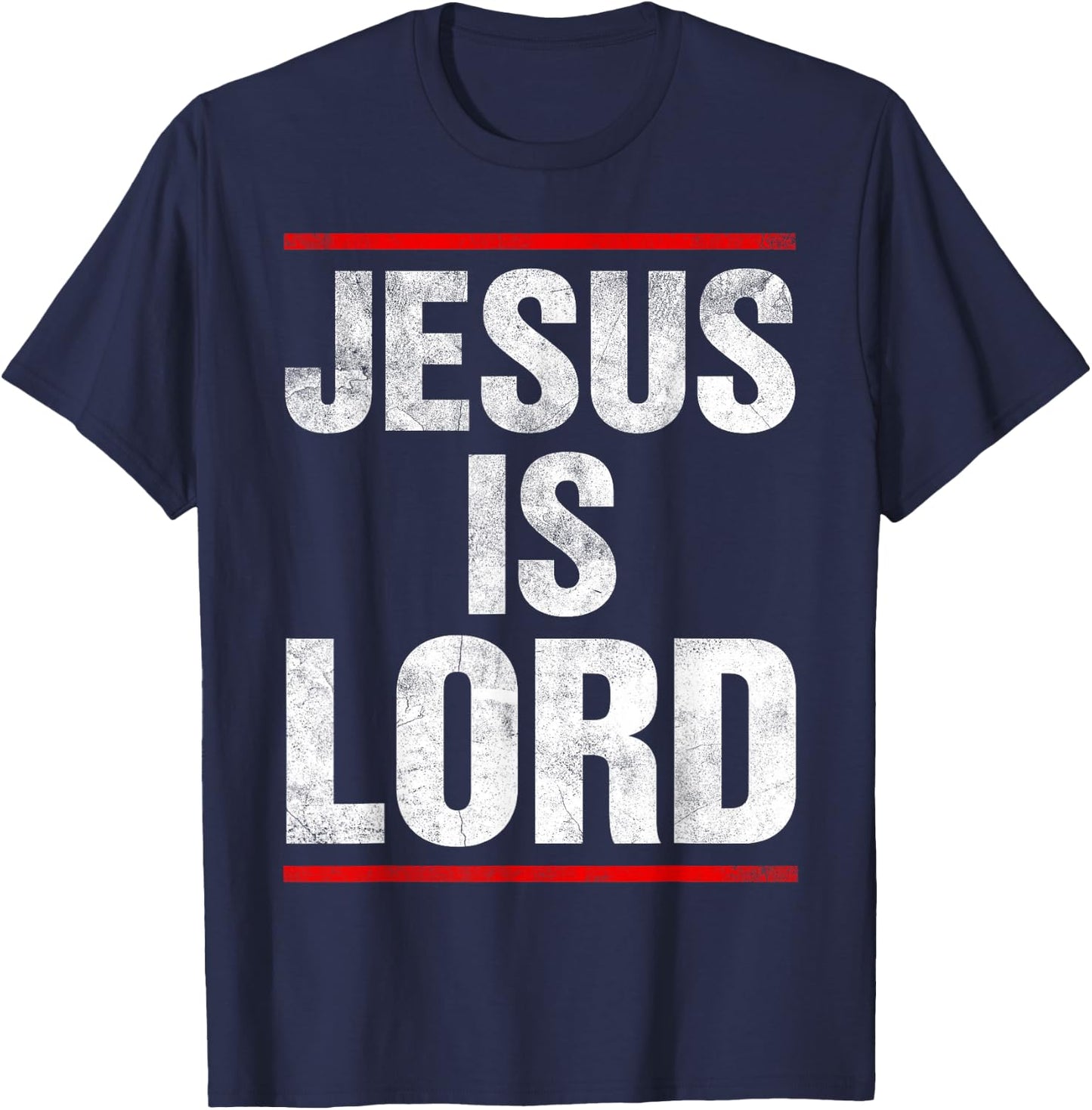 Jesus Is Lord Retro Vintage T-Shirt - T-Shirt | Navy