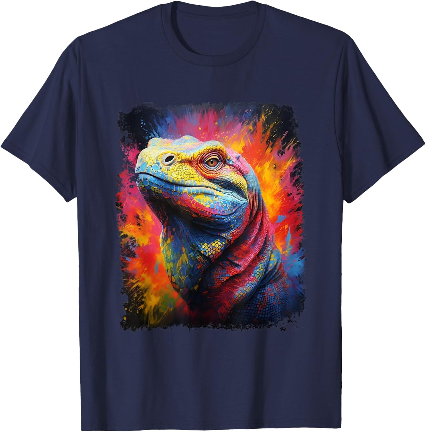 Pop Art Komodo Dragon T-Shirt - T-Shirt | Navy