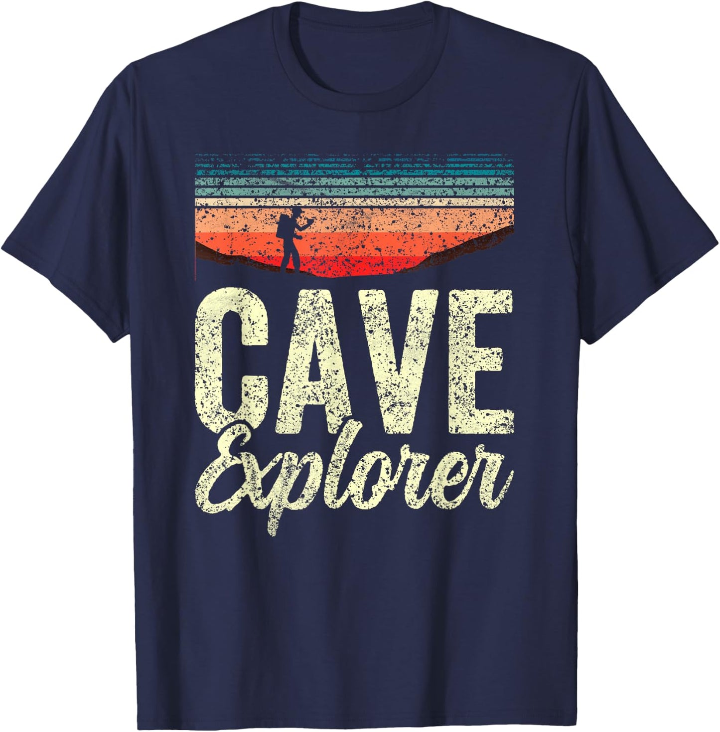Cave Explorer Exploring Caving Hobby T-Shirt - T-Shirt | Navy