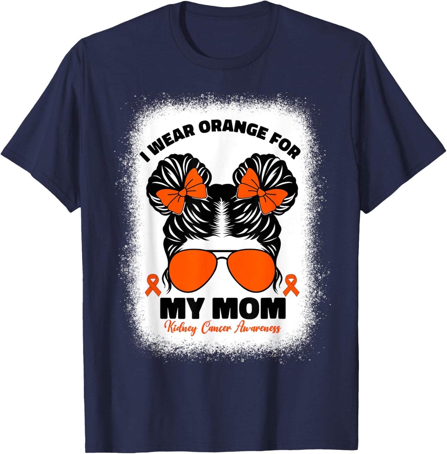 I Wear Orange For My Mom Kidney Cancer Awareness For Kids T-Shirt - T-Shirt | Navy