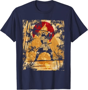 Samurai Japanese Art Vintage Fighter Retro T-Shirt - T-Shirt | Navy