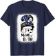 Messy Bun Soccer Mom Baseball Mom Of Both Mothers Day T-Shirt - T-Shirt | Navy
