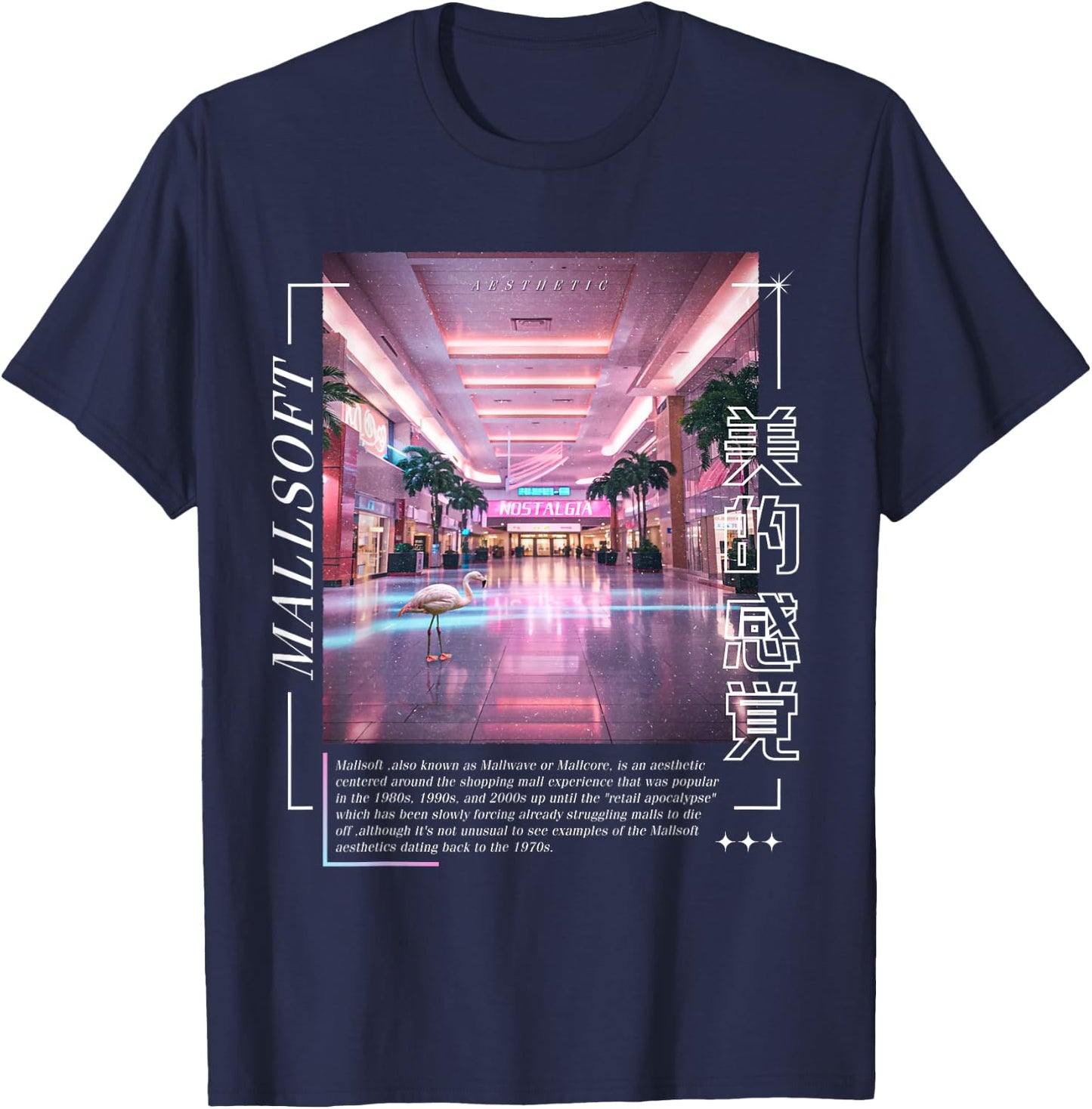 Vaporwave Aesthetic Liminal Yami Kawaii Pastel Goth T-Shirt - T-Shirt | Navy