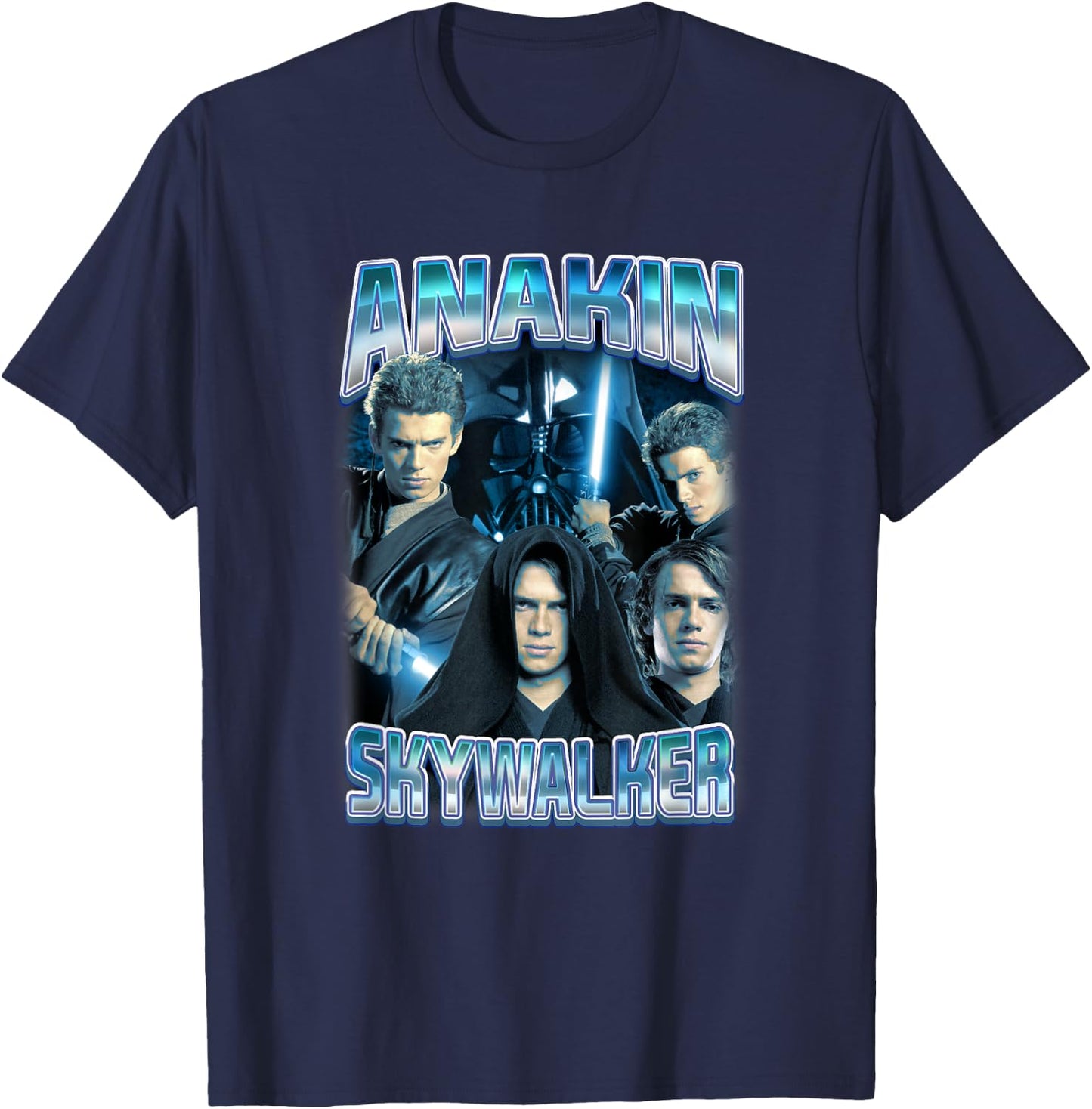 Star Wars Classic Anakin Skywalker Photo Collage Poster T-Shirt - T-Shirt | Navy