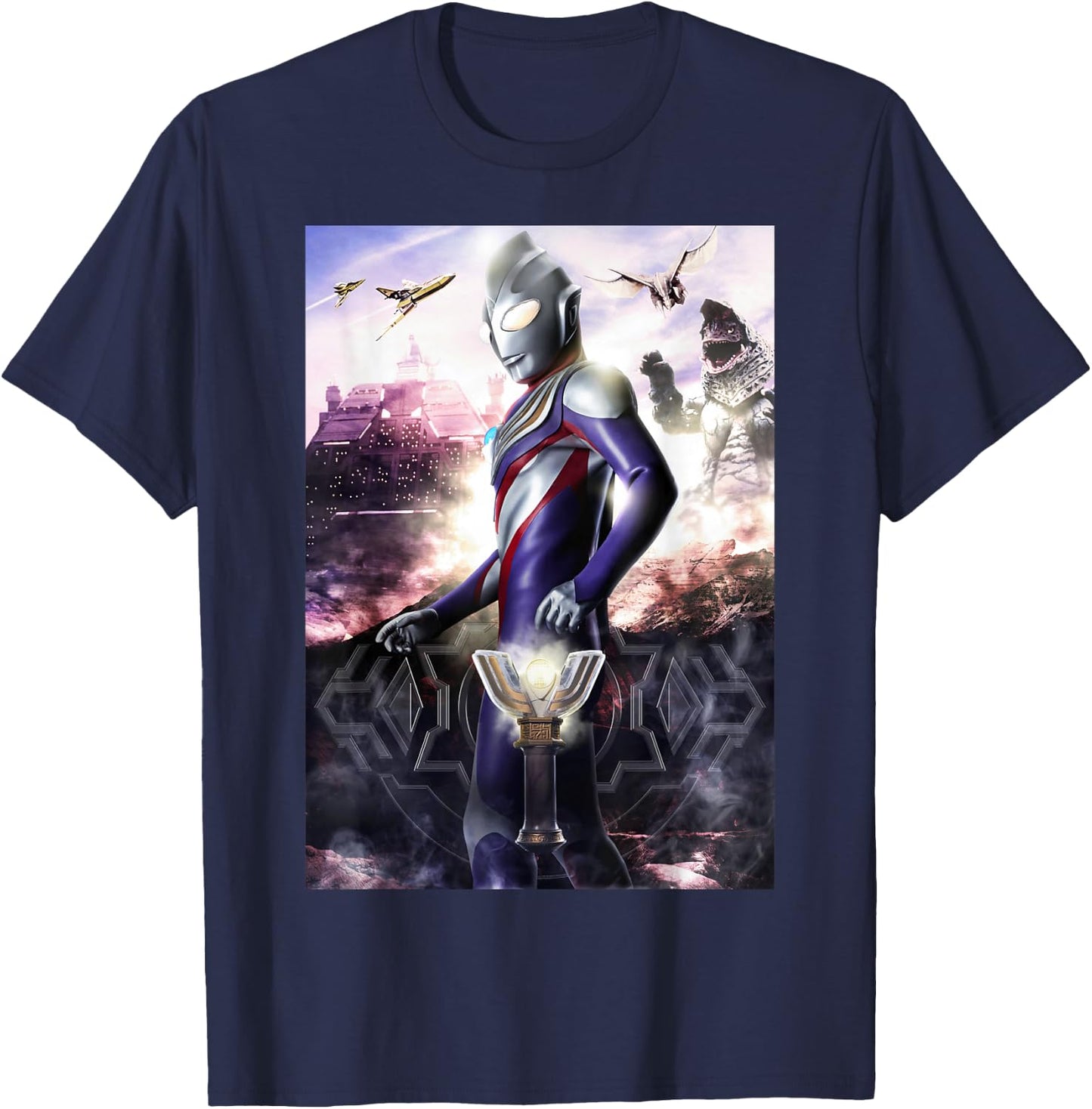 ULTRAMAN TIGA Poster Visual Design B T-Shirt - T-Shirt | Navy