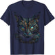 Cat Pet Animal Art - Blue Eyes Artwork Cat Women Kids T-Shirt - T-Shirt | Navy