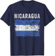 Nicaragua Flag Distressed - Men Women Kids - Nicaraguan Flag T-Shirt - T-Shirt | Navy