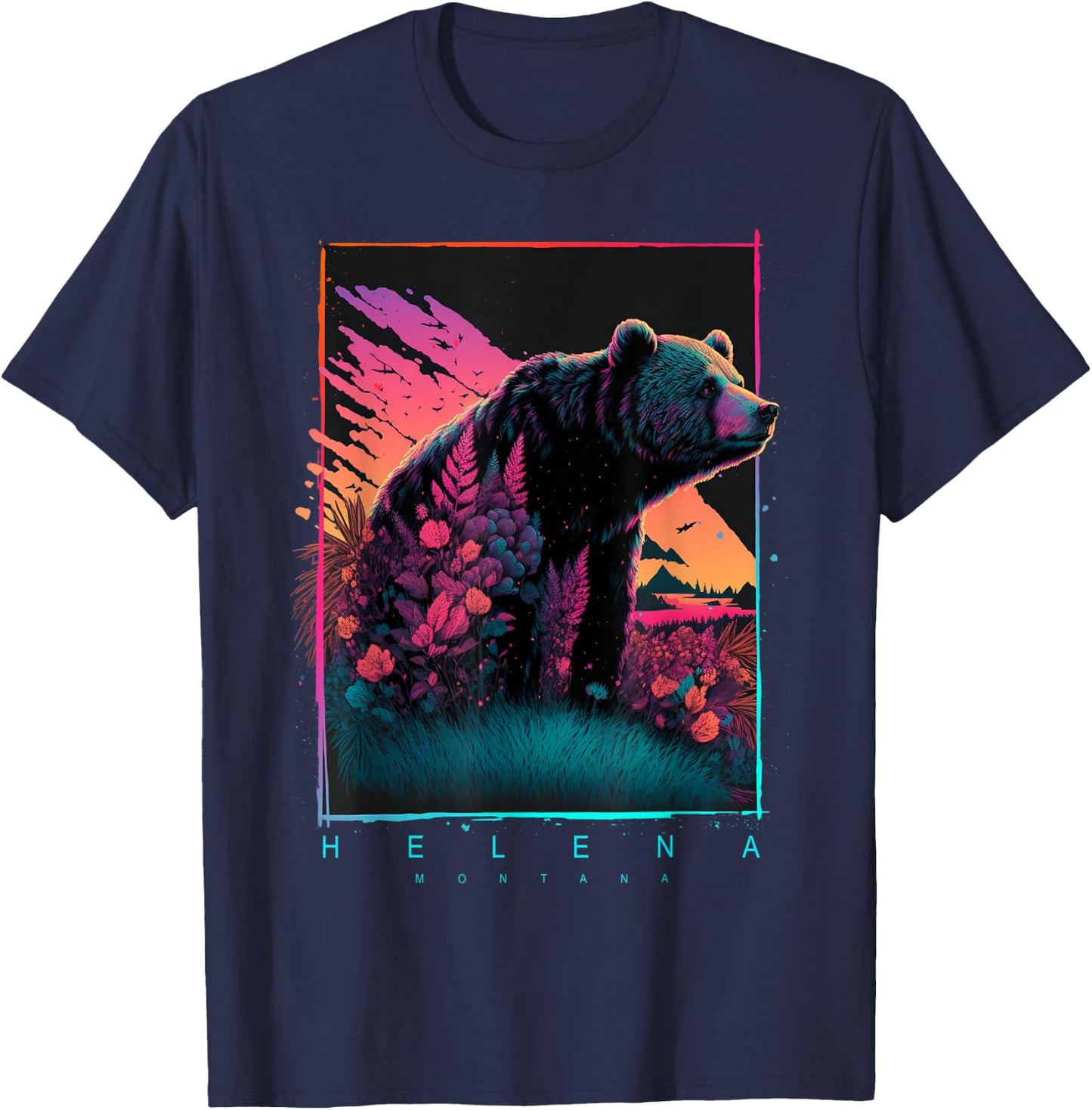 Helena Montana Mountain Bear T-Shirt - T-Shirt | Navy