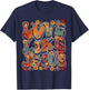 Love Like Jesus Vintage Flower Groovy Jesus T-Shirt - T-Shirt | Navy