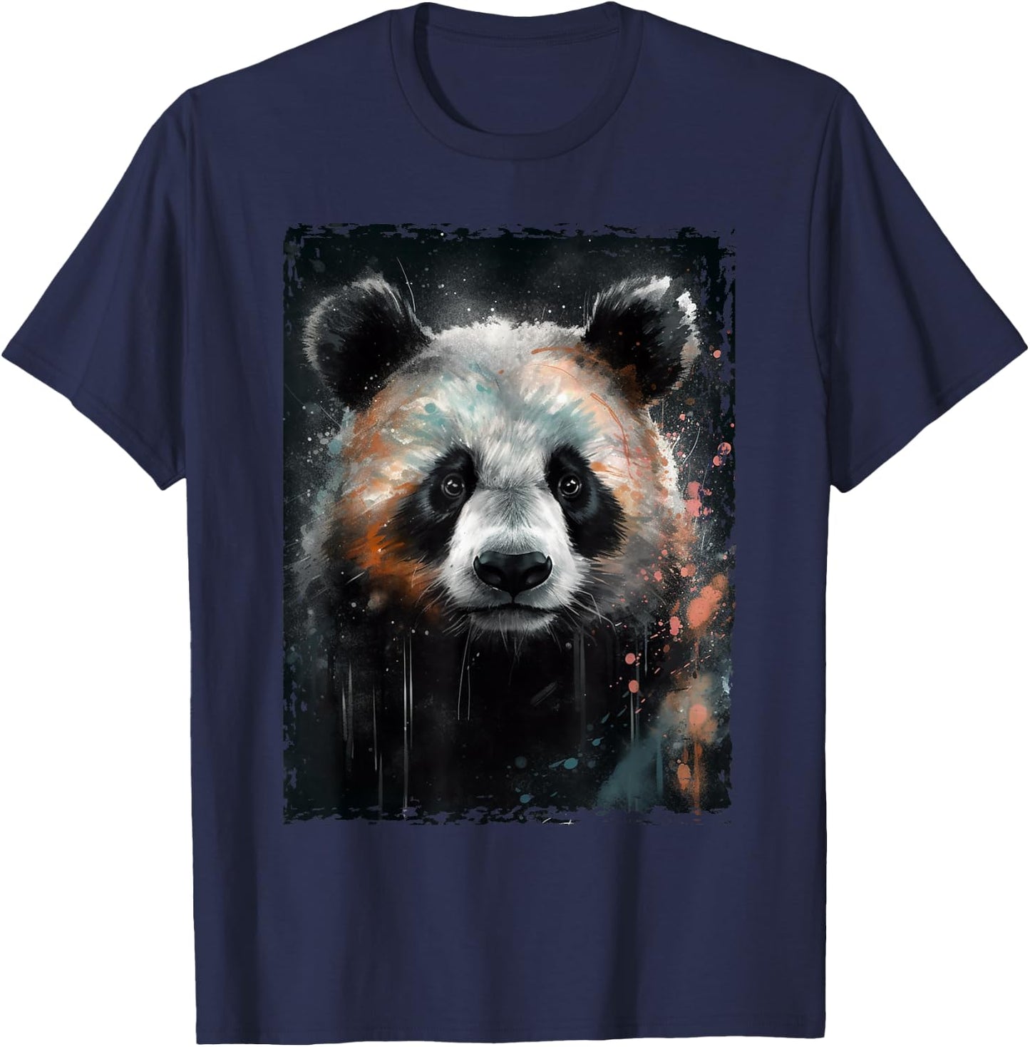 Panda Watercolor Panda Lovers Oil Painting Boys Kids Funny T-Shirt - T-Shirt | Navy