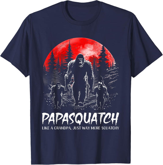 Papa Squatch Funny Bigfoot Dad Sasquatch Yeti Fathers day T-Shirt - T-Shirt | Navy
