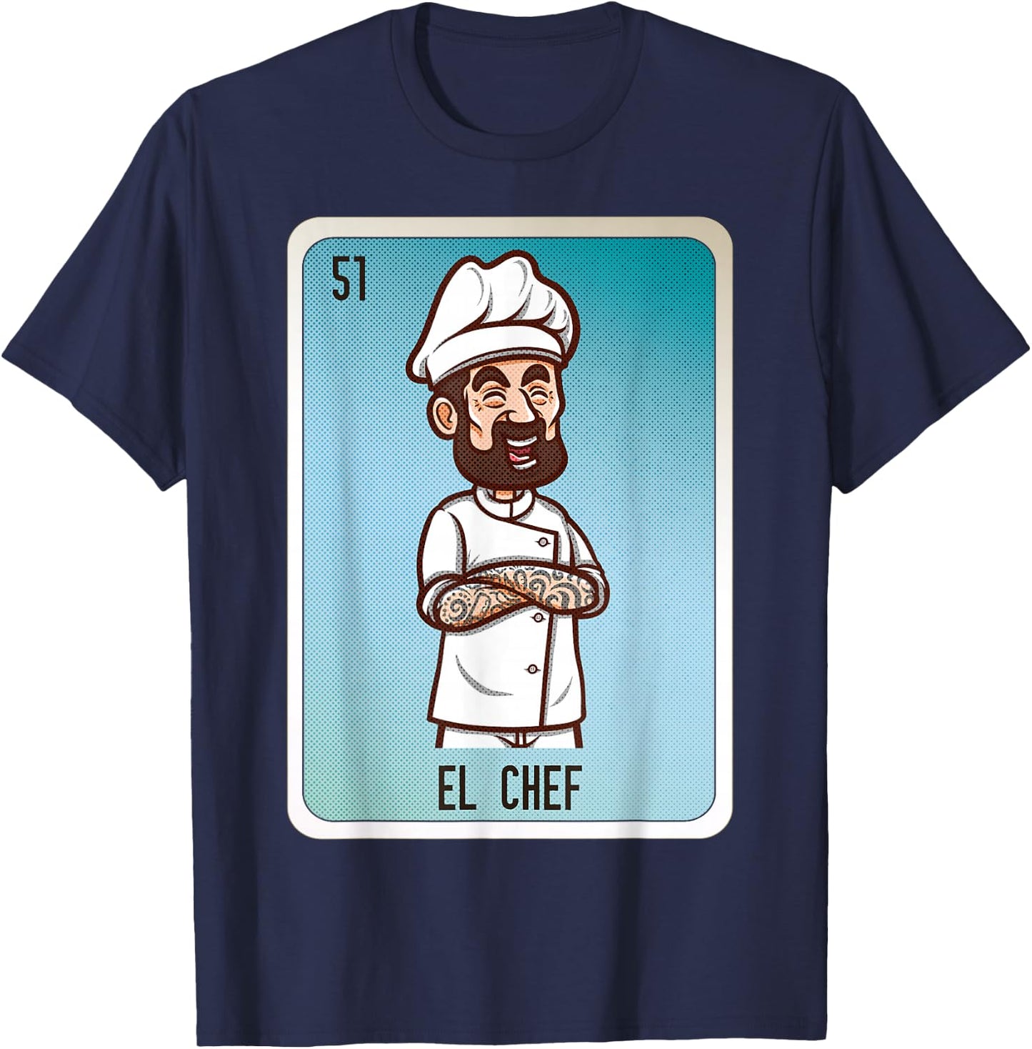 El Chef Mexican Slang Chicano Bingo Cards T-Shirt - T-Shirt | Navy