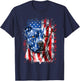 Abab Patriotic Pitbull Dog Lover Owner 4th Of July Retro Pitbull Dog & American Flag Independence Day July 4th T-Shirt - T-Shirt | Navy