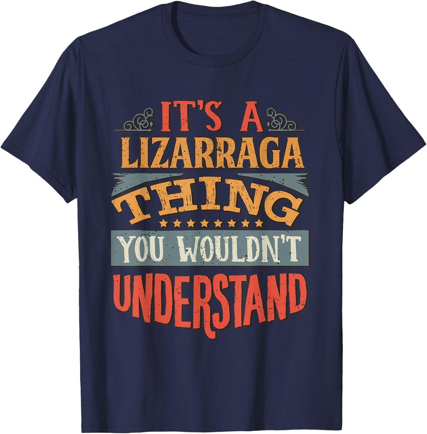 Lizarraga Name T-Shirt - T-Shirt | Navy