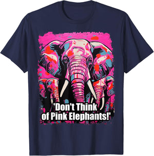 Pink Elelphant Paradox Psychology T-Shirt - T-Shirt | Navy