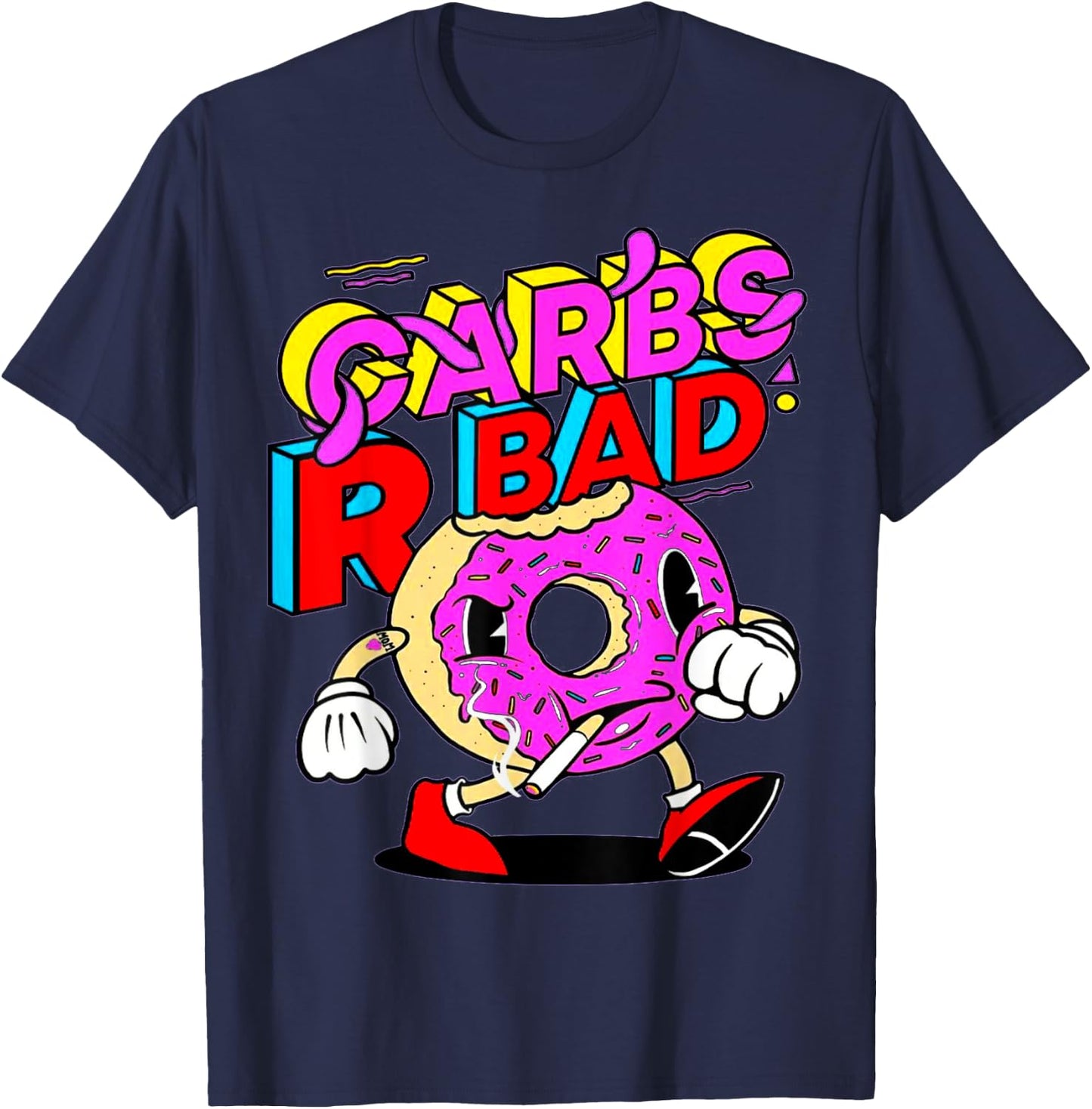 Funny Carbs R Bad Weightlifting Workout Bodybuilding Gym T-Shirt - T-Shirt | Navy