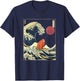 Orangutan Japanese Kanagawa Wave Funny Surf Animal T-Shirt - T-Shirt | Navy