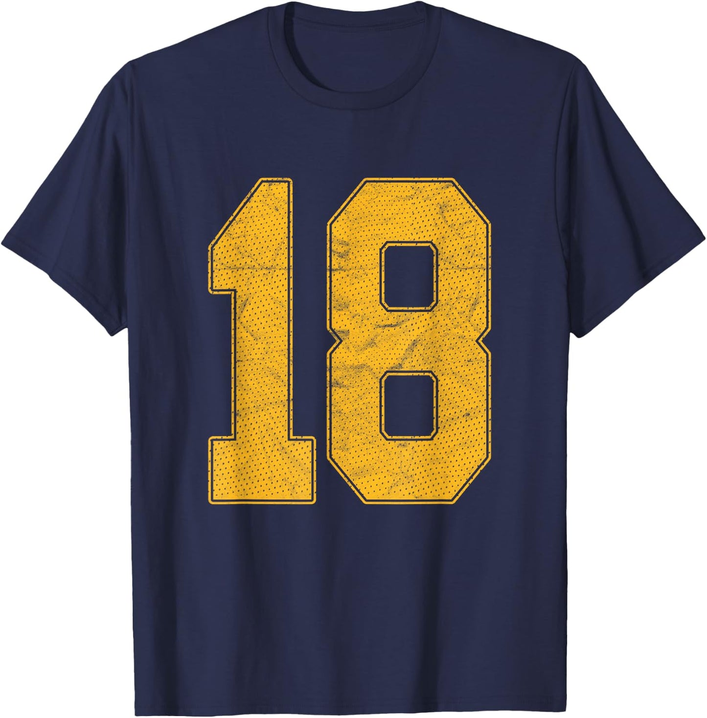 Number 18 Numbered Uniform Sports Team Jersey 18th Birthday T-Shirt - T-Shirt | Navy