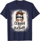 Bleached Football Leopard Messy Bun Classy Until Kickoff T-Shirt - T-Shirt | Navy